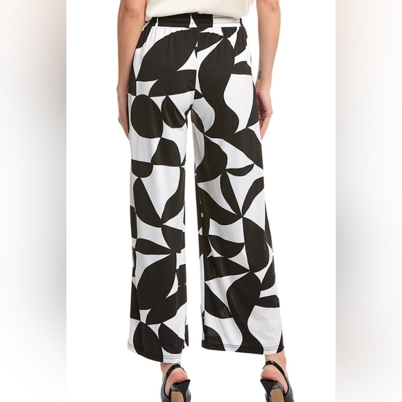 Zac & Rachel Relaxed Palazzo Black & White Boho Wide Leg Travel Flowy Pants - Picture 2 of 11